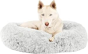 Best Friends by Sheri The Original Calming Donut Cat and Dog Bed in Shag Fur Frost, Medium 30" | Amazon (US)