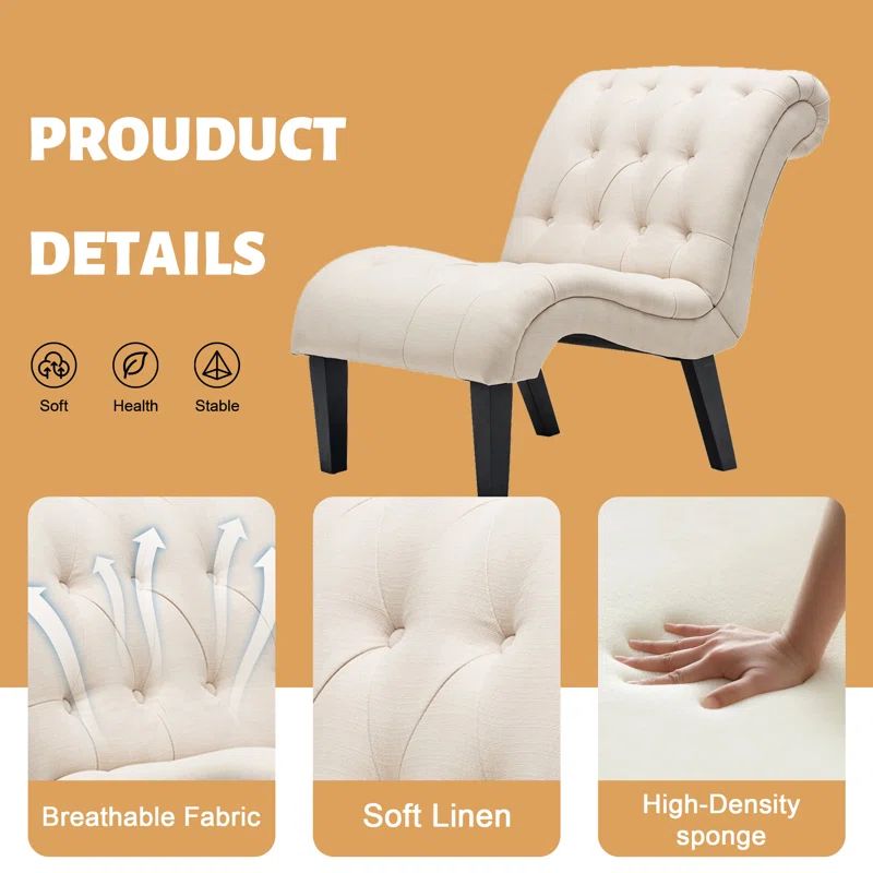 Aleazay Upholstered Slipper Chair (Set of 2) | Wayfair North America