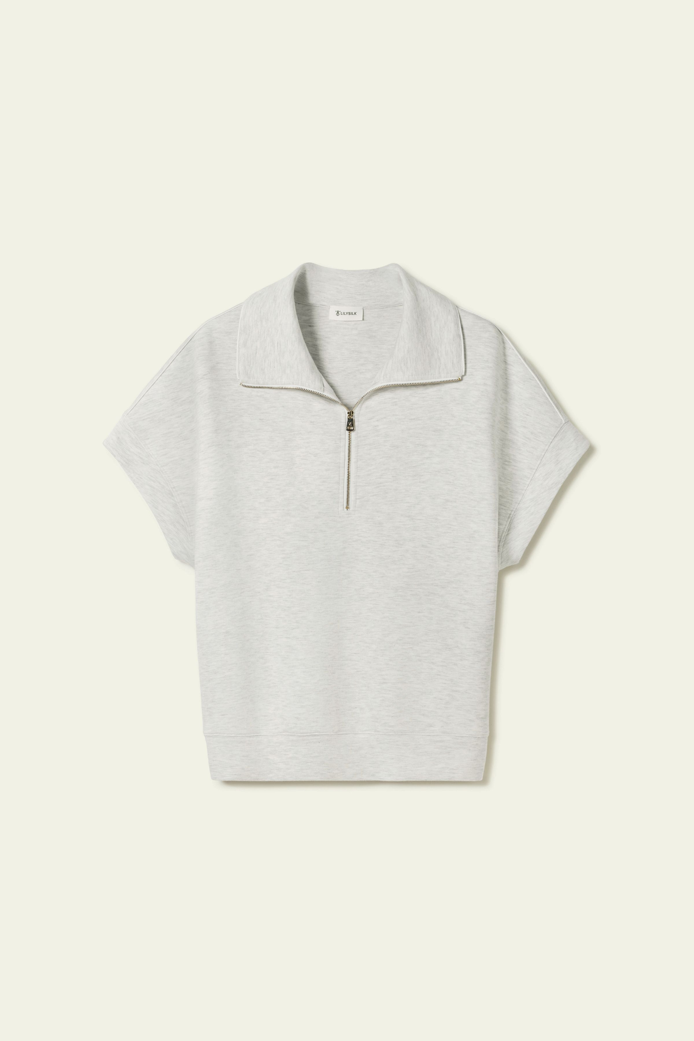 SILKAIRY™ Short Sleeve Half-Zip Top | LILYSILK