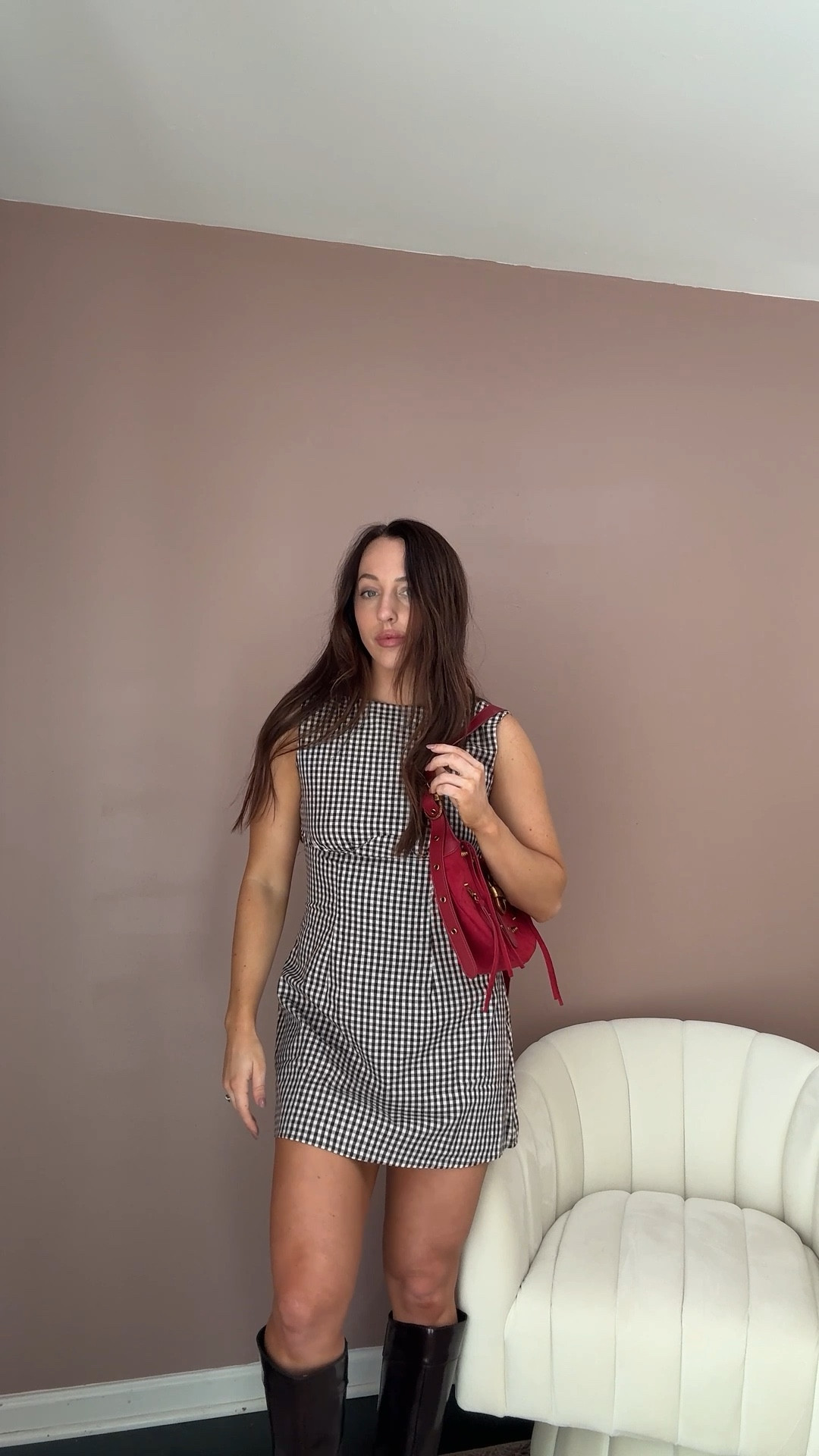 The cutest summer dress 😍 brown plaid. Open back. Linen fabric. Wearing a US 6. 

#LTKSeasonal #LTKStyleTip