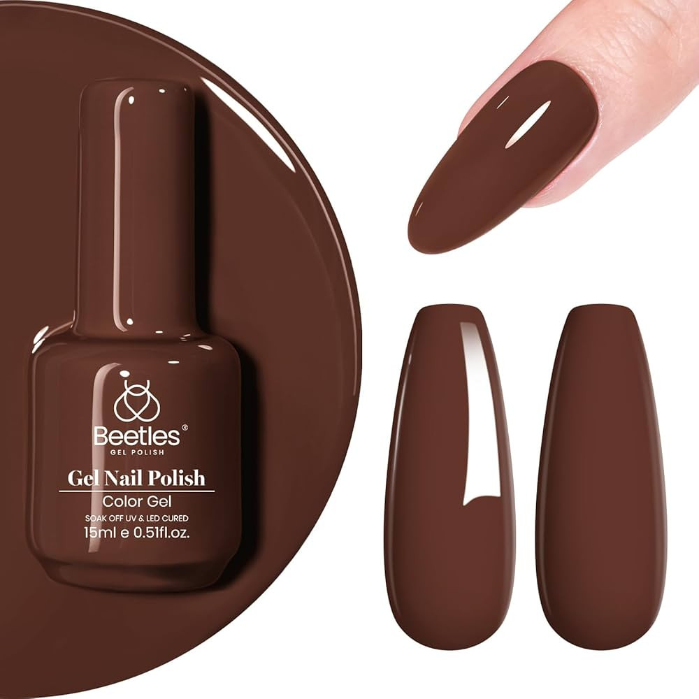 Beetles Brown Gel Nail Polish 15ml 0.51oz Chocolate Coffee Gel Polish Fall Gel Polish Soak Off Uv... | Amazon (US)