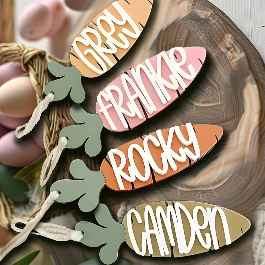 Easter Basket Name Tags, Personalized Easter Carrot Tag Easter Basket Stuffers for Babies, Custom... | Amazon (US)