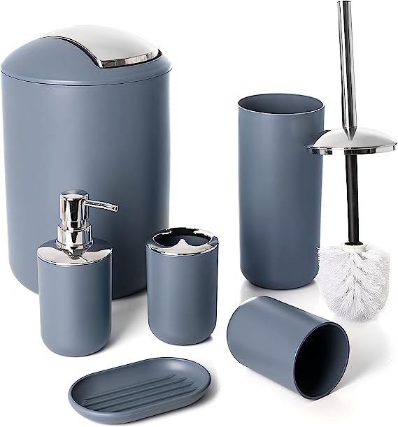 Moss & Stone 6 pcs Bathroom Accessories Set, Bathroom Decor Sets Includes Soap Dispenser, Toothbr... | Amazon (US)