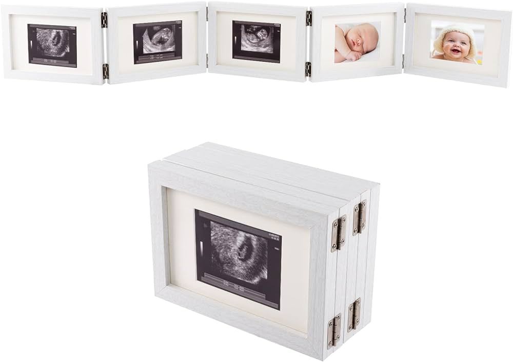 5 Folding Sonogram Picture Frame for Expecting Parents- 4.7" × 6.8" Baby Ultrasound Picture Fram... | Amazon (US)