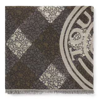 Brown jacquard Kaos Mini Stamp Scarf | TOUS USA