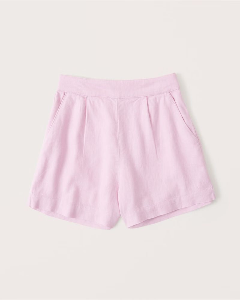 Women's Linen-Blend Pull-On Shorts | Women's Matching Sets | Abercrombie.com | Abercrombie & Fitch (US)