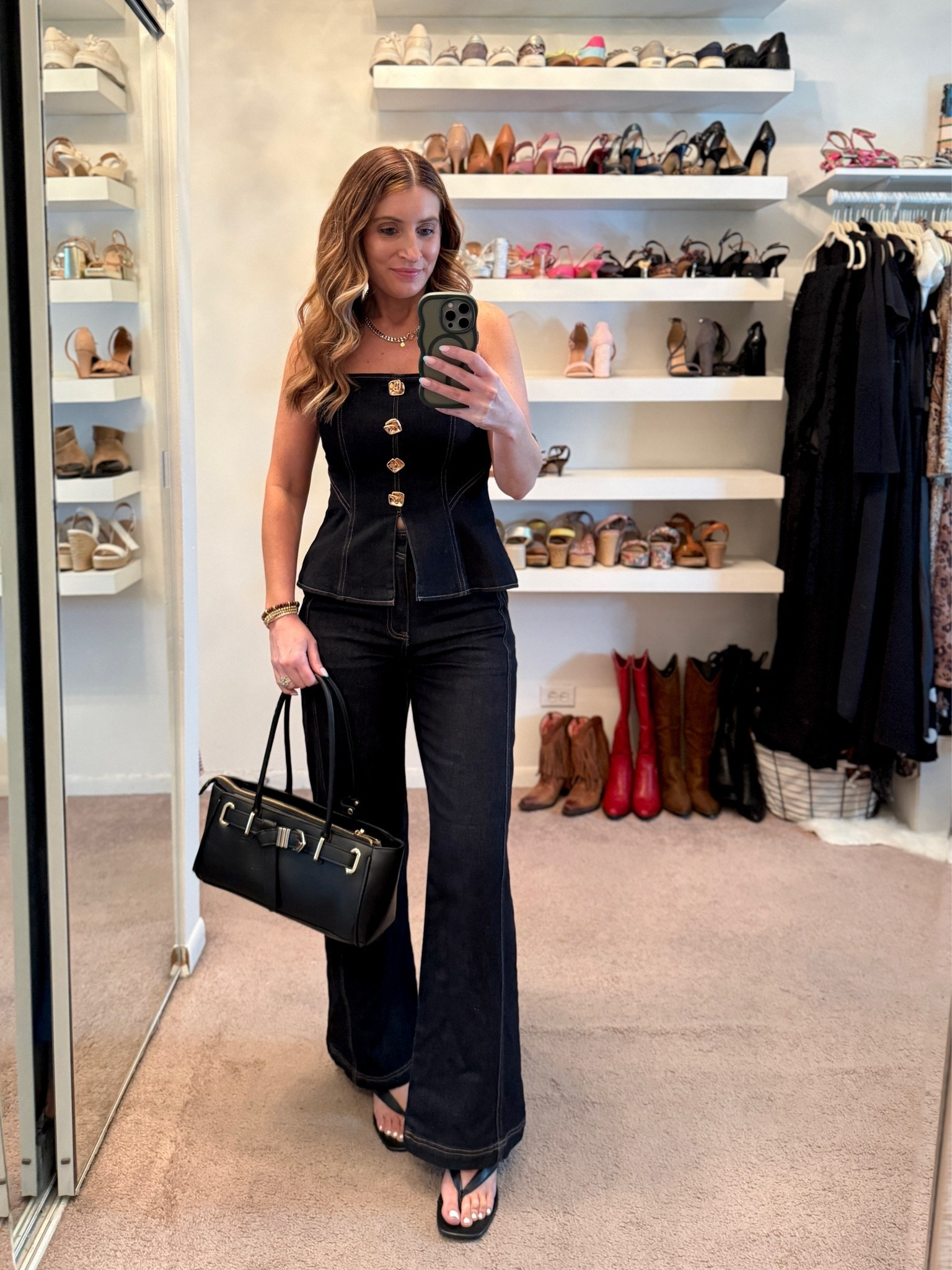 Date night outfit idea! 
Denim top (size small)
Matching denim jeans (size 26)
Black kitten heels
Macy’s black handbag on sale
Duper hydrating YSL lip oil

Denim two piece set, Canadian Tuxedo, spring outfit idea, girls night out outfit, date night outfit, brunch outfit, easy outfit, on sale

#LTKootd #LTKSaleAlert #LTKSeasonal