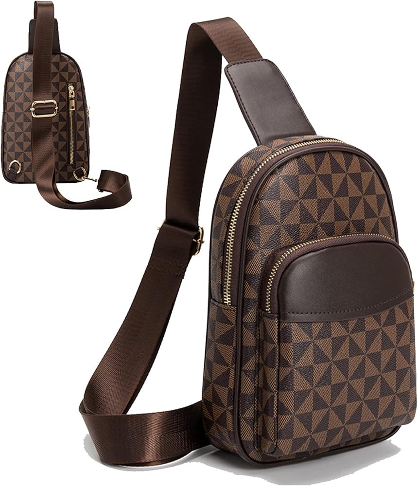 Fanny Pack Crossbody Bags for Women, Sling Bag for Women Small Belt Chest Bum Bag Checkered fanny... | Amazon (US)