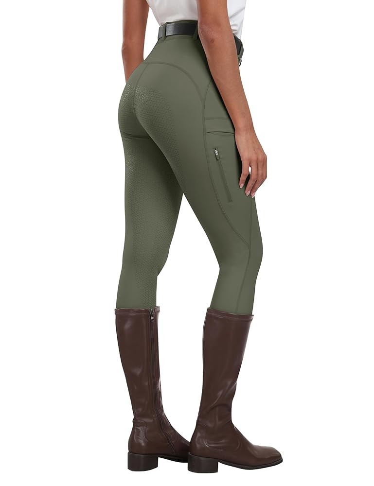 MoFiz Women's Silicone Full Seat Horse Riding Pants Zipper Pockets Equestrian Breeches Riding Tig... | Amazon (US)