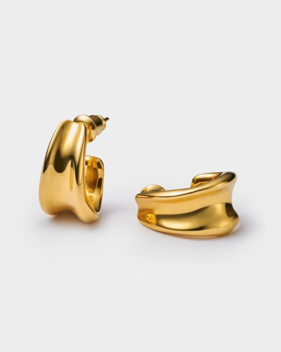 Molten Luxe Waterproof Gold Hoop Earrings | Katie Loxton Ltd. (UK)