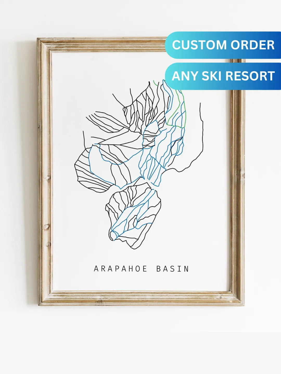 Custom Ski Trail Map Poster of Any Ski Mountain in the World | Etsy (Global)