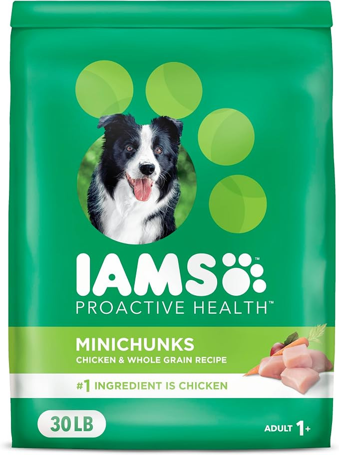IAMS Proactive Health Minichunks Adult Dry Dog Food with Real Chicken, 30 lb. Bag | Amazon (US)
