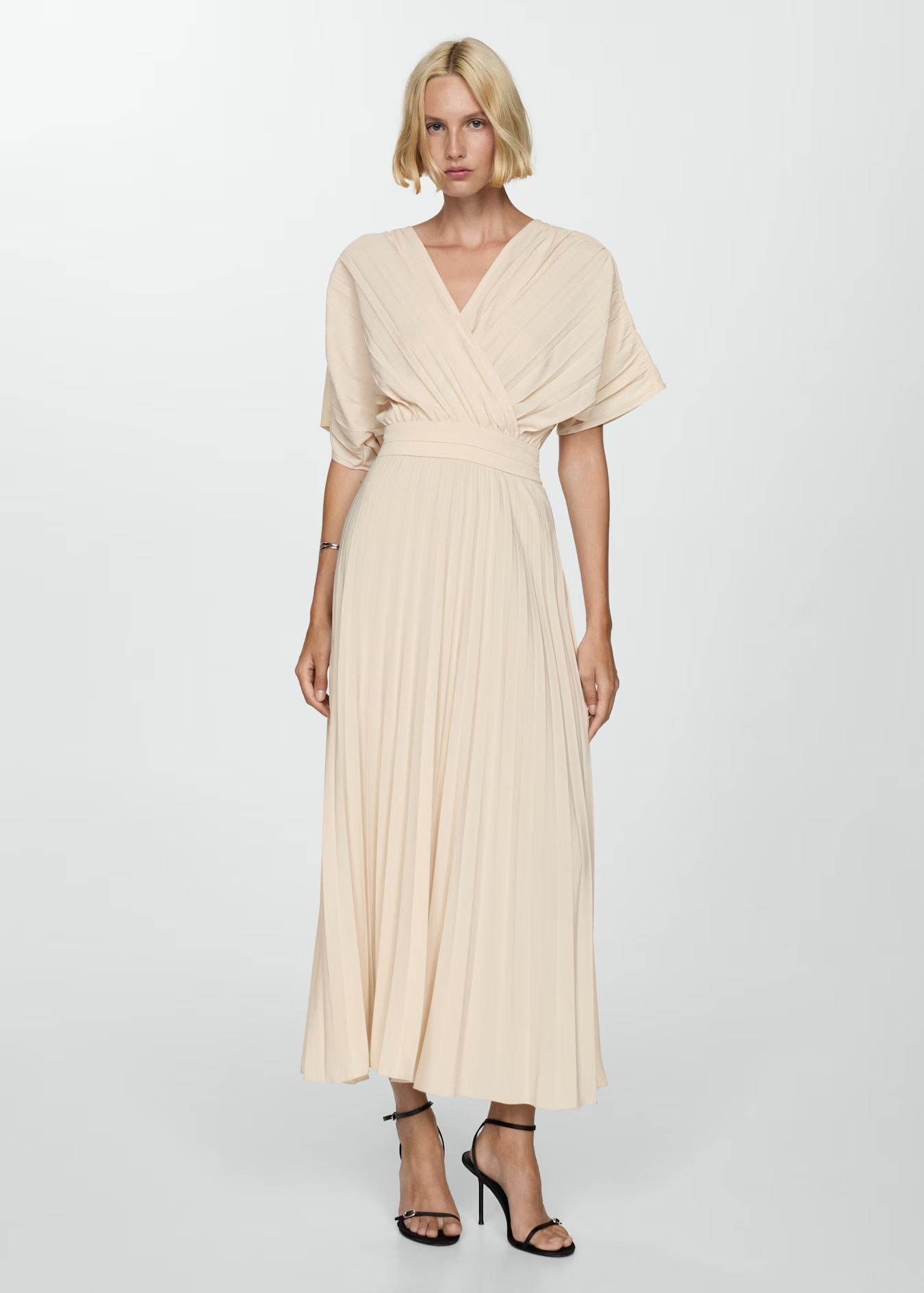 Pleated A-line dress - Woman | MANGO USA | MANGO (US)