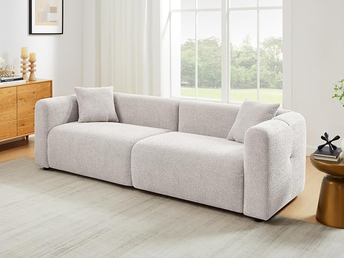 VANOMi 95" Cloud Couch, Comfy Deep Seat Boucle Cloud Sofa, Upholstered 3-Seater Oversized Lovesea... | Amazon (US)