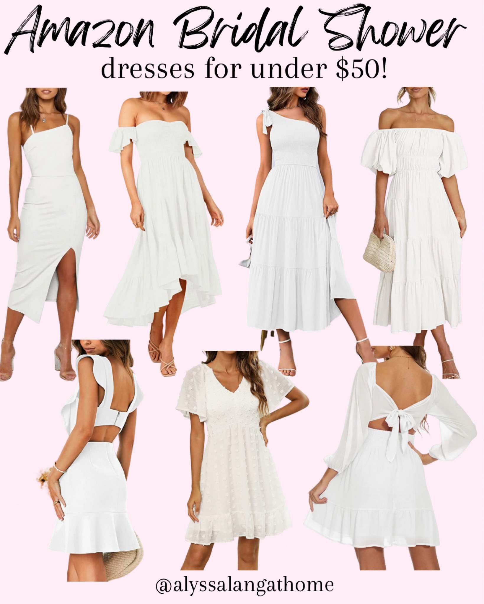 Amazon bridal shower dresses under $50.  Bridal shower dress bride | white bridal shower dress | Amazon white dress | bride white dress | short white dress

#LTKwedding #LTKFind #LTKunder50