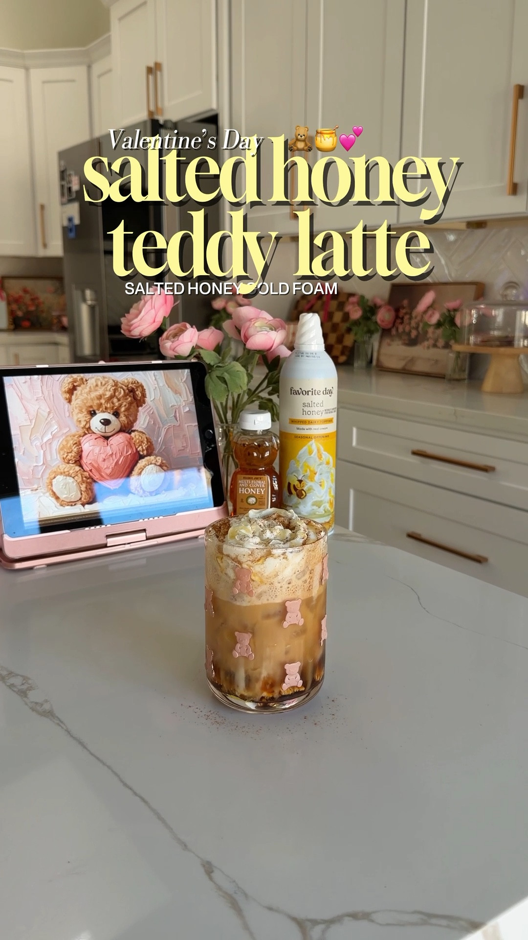 Let’s make a salted honey teddy bear latte, perfect for Valentine’s Day!🩷🧸🍯☕️

#LTKHome #LTKSeasonal #LTKValentine