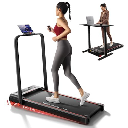 RHYTHM FUN Treadmill with Incline, Walking Pad Treadmill with Handle Bar, 300lbs Foldable Treadmill Incline with APP, Portable Folding Treadmills for Home/Office with Low Noise | Amazon (US)