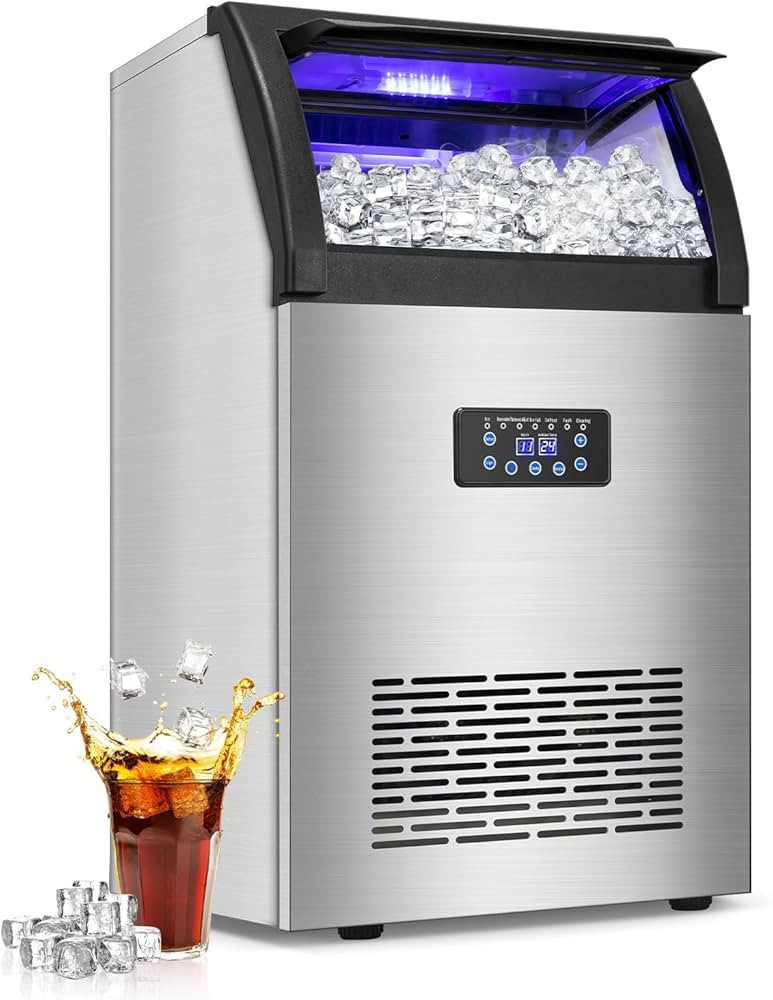 Commercial Ice Maker Machine 150LBS/24H with 50LBS Storage Bin, Stainless Steel Undercounter/Free... | Amazon (US)