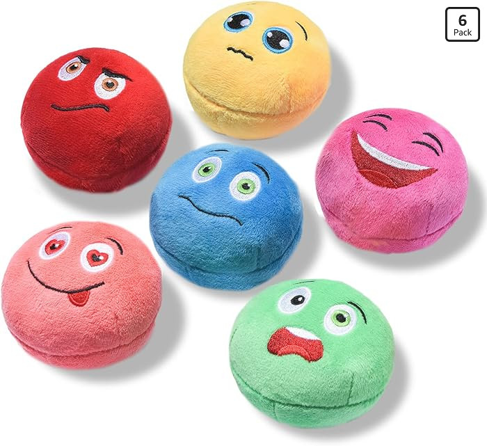 SCHITEC Squeaky Dog Toys, [6 Pack] Soft Stuffed Plush Balls with Squeakers, Interactive Fetch Pla... | Amazon (US)