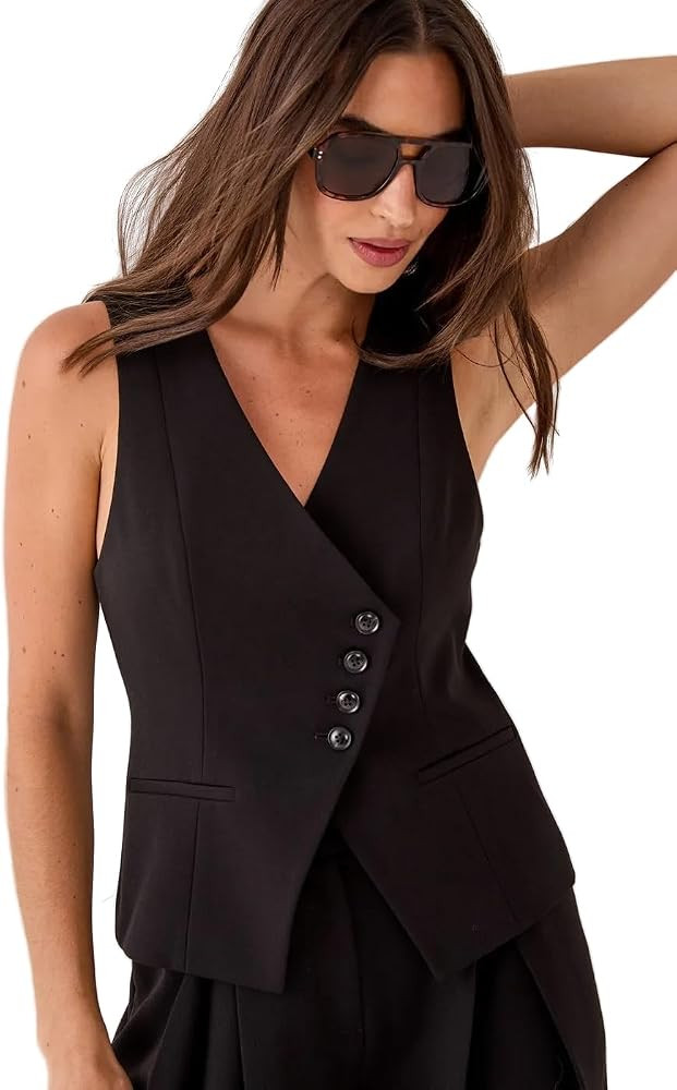 Nasty Gal Asymmetric Button Waistcoat | Amazon (US)