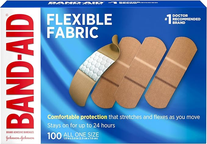 Band-Aid Brand Flexible Fabric Sterile Adhesive Bandages, Comfortable Cushioned Wound Care & Prot... | Amazon (US)