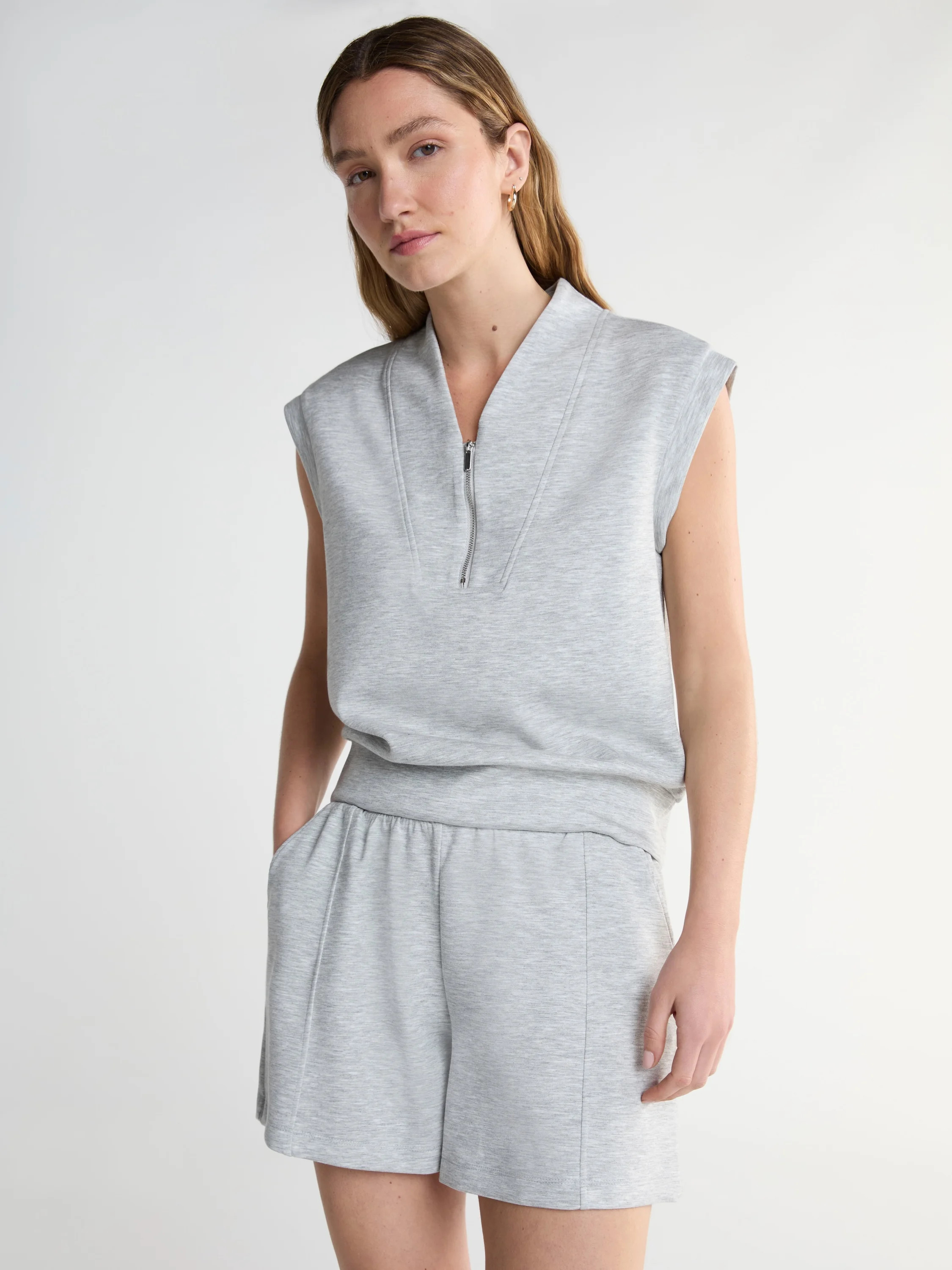 Scoop Women's Ultimate Scubaknit Zip Front Shawl Top, Sizes XS-XXL | Walmart (US)