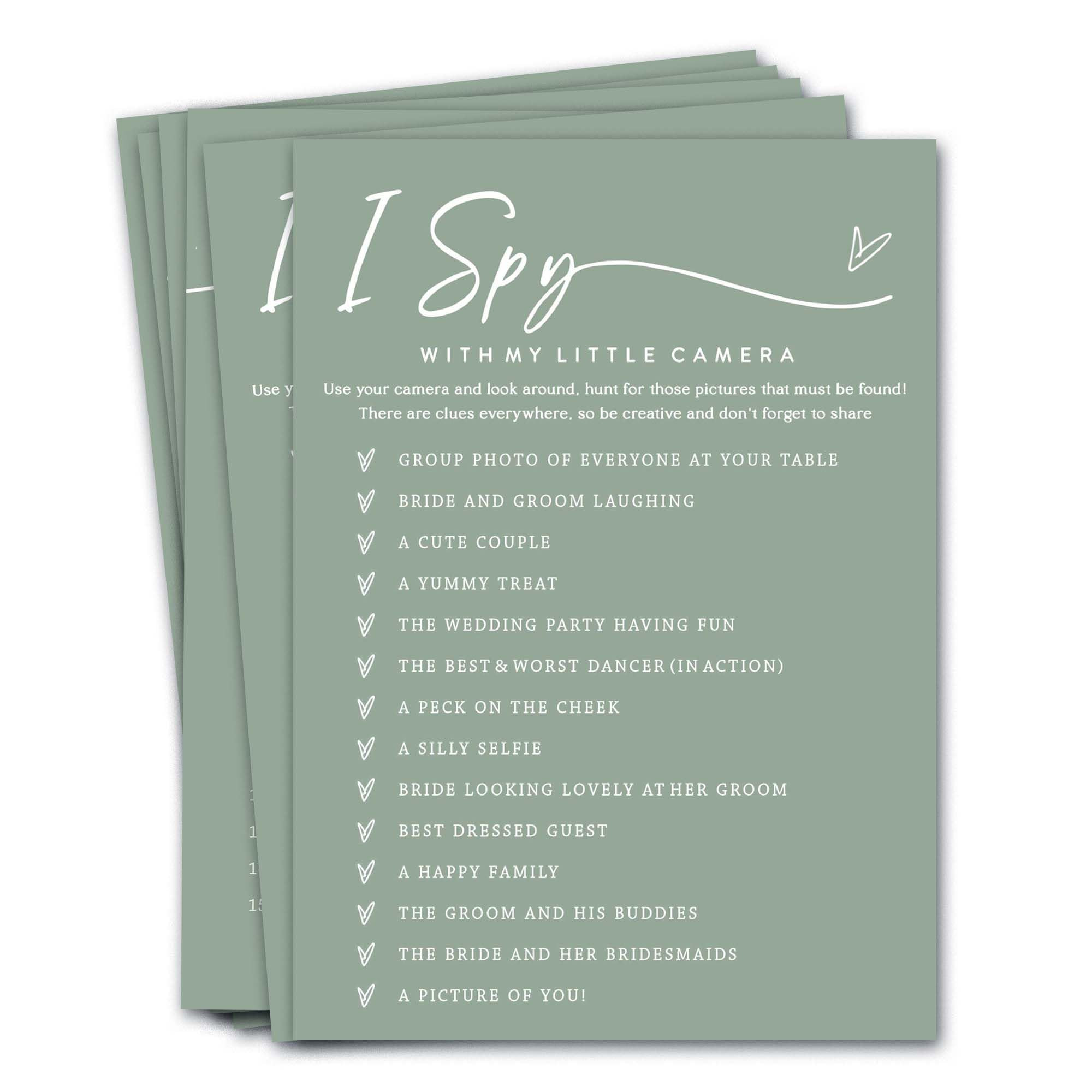 Bridal Shower Games Cards, I Spy with My Little Camera, Bridal Shower Games 25 Guests, Engagement... | Amazon (US)