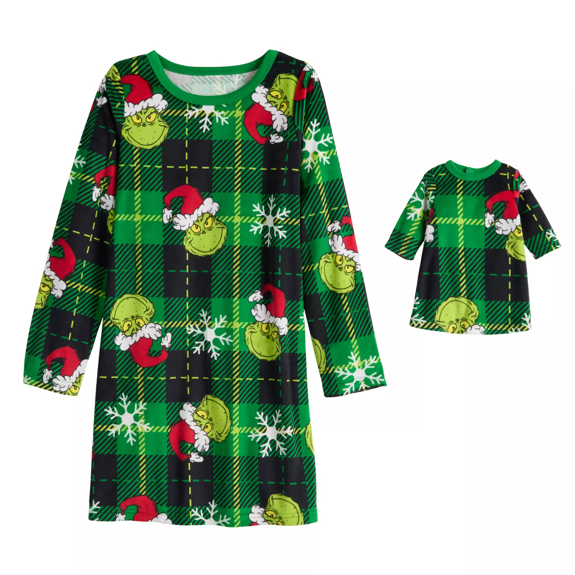 Girls 4-12 Jammies For Your Families® Grinch Happy Wholidays Jammies & Doll Gown Set | Kohl's