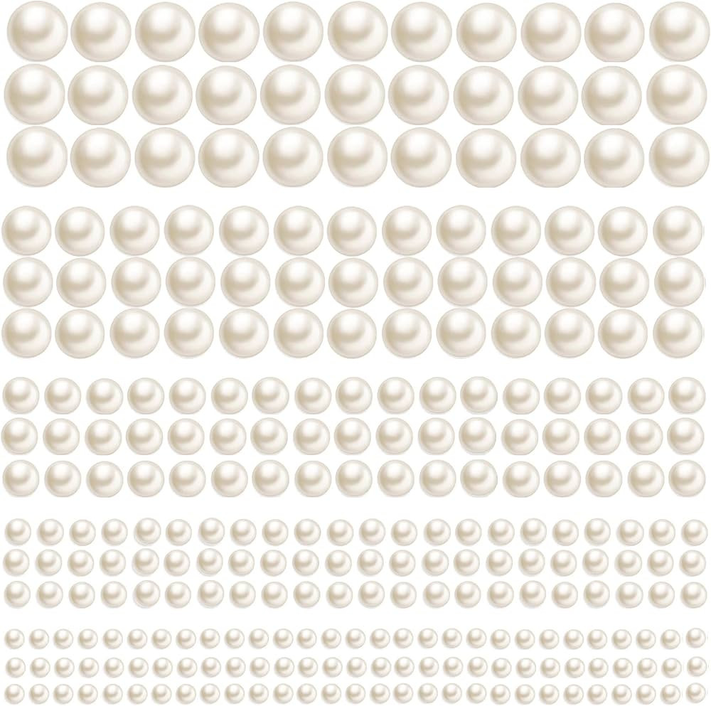Hair Pearls Stickers Stick on: Face Self Adhesive Hair Eye Gems Accessories Pearl Sticker Stamper for Wedding Bride Makeup Nail Cell Phone Decor Crafts Flat Back Pearl Assorted Size 700pcs | Amazon (US)