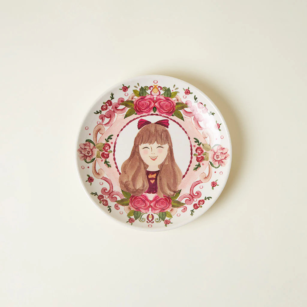 Red Cute American Girl® Samantha Portrait Dessert Plate | Posh Peanut® | Posh Peanut