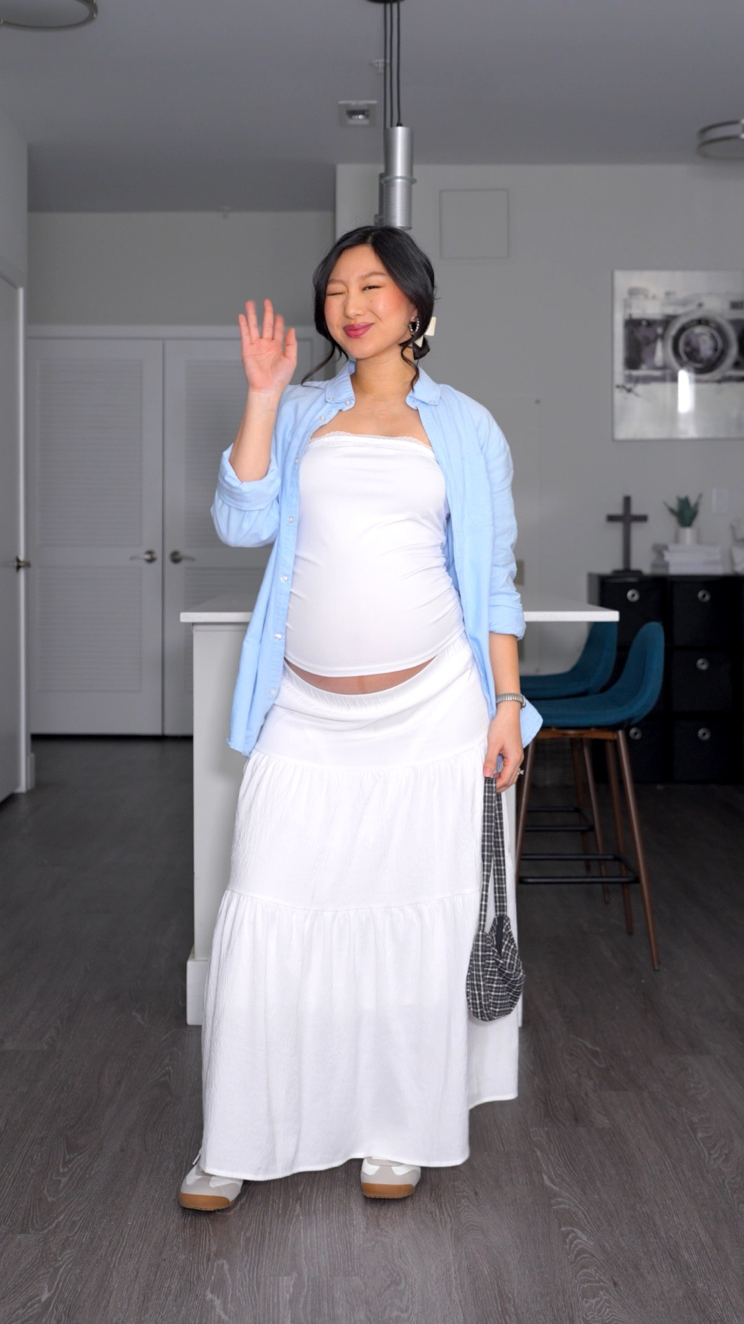 Lace Trim Tube Top: size XS
White Tiered Maxi Skirt: size S (YesStyle code: VIVACIOUSHON)
Linking similar products

Outfit idea, Easter outfit, pregnant fashion, bump style, style tips, spring fashion, maternity outfit

#LTKBump #LTKootd #LTKgrwm