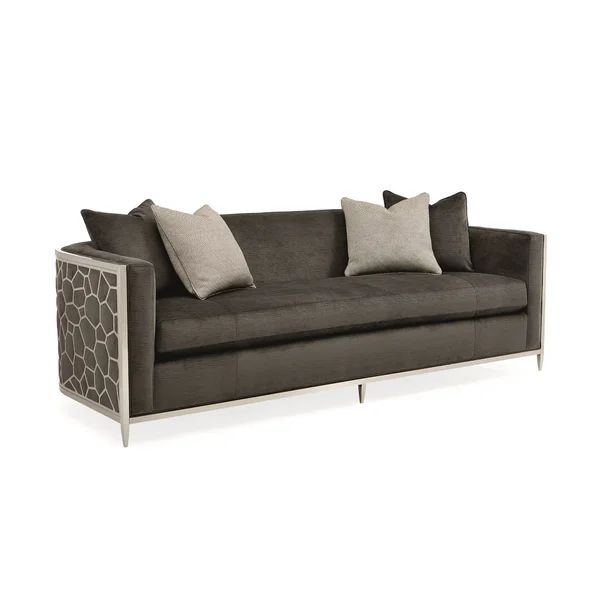Caracole Upholstery 90'' Velvet Square Arm Sofa with Reversible Cushions | Wayfair North America