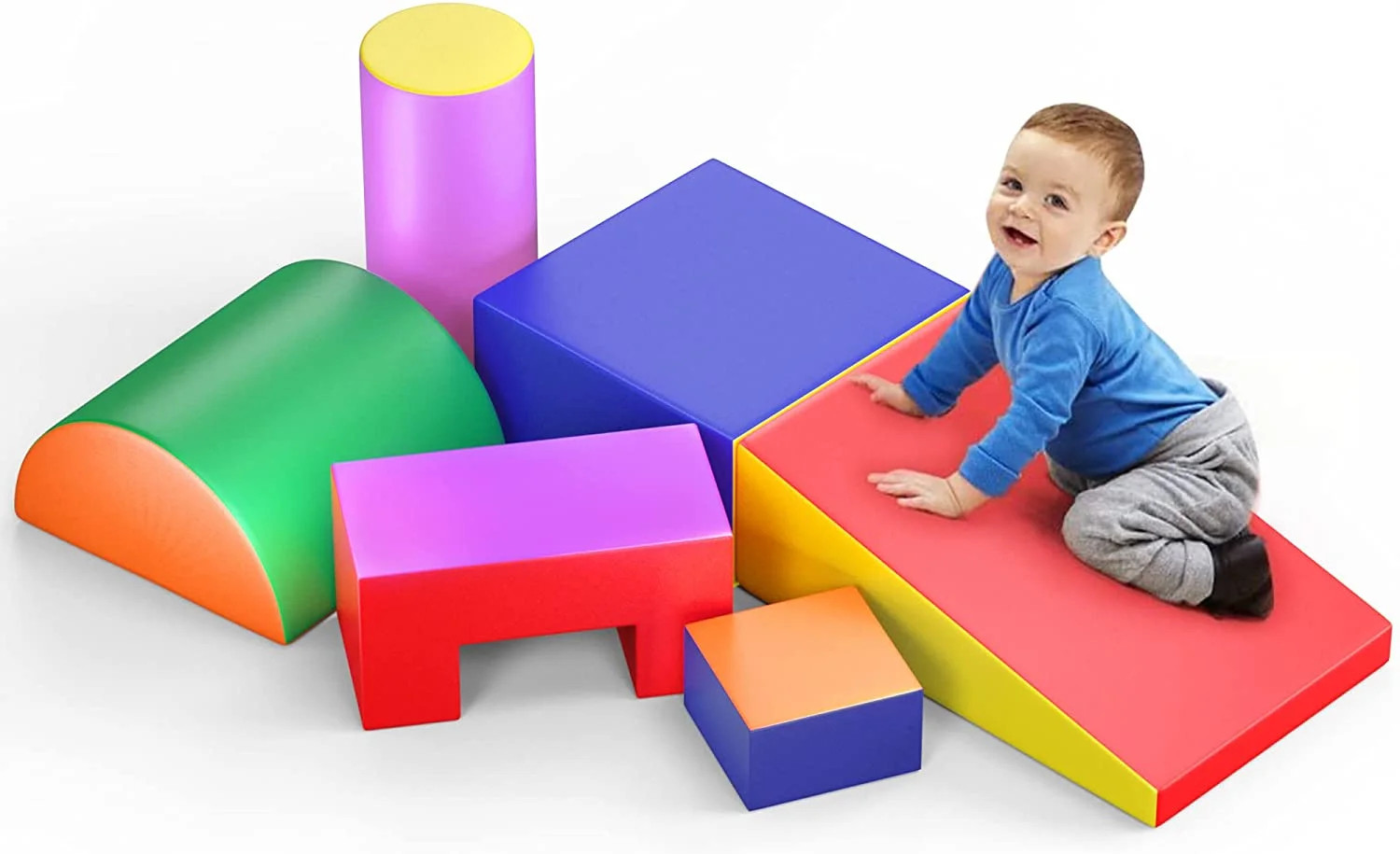 Reliancer 6 Piece Climb and Crawl Foam Activity Play Set - Fun Foam Climbing Blocks - Educational... | Walmart (US)