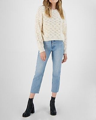 Bb Dakota Chunky Knit Sweater White Women's L | Express