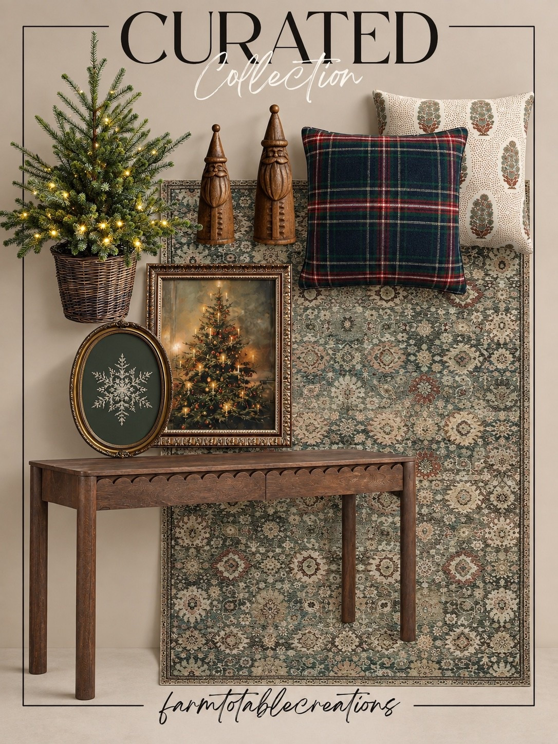 A Curated Christmas Collection 🎄 I love the collected, timeless feel of these Christmas finds. From the warm wood tones and vintage-inspired rug to the cozy plaid and little tree, these pieces make it so easy to bring Christmas into your home without overdoing it.

#ChristmasDecor #ChristmasHomeDecor #HolidayDecor #ChristmasPillows #ChristmasRug #ChristmasTreeDecor #ChristmasWallArt #HolidayHomeDecor #ChristmasDecorating #LTKHome

#LTKSaleAlert #LTKHome #LTKSeasonal