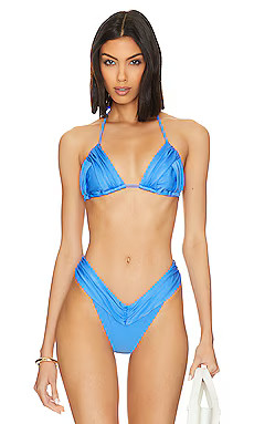 Bananhot Jasmin Triangle Top in Dark Blue from Revolve.com | Revolve Clothing (Global)