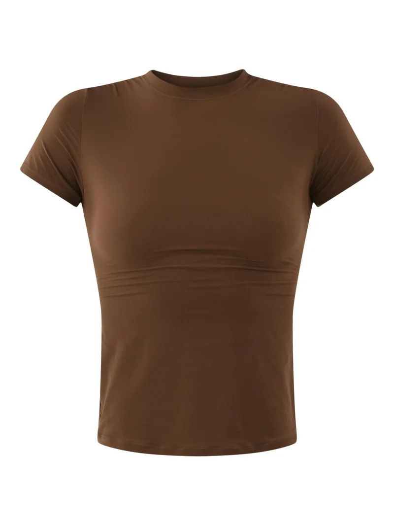 No Boundaries Fit Stretch Tee with Short Sleeves, Women's XS-XXXL | Walmart (US)