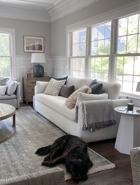 Cozy neutral living room (and this rug is on sale!!) We’ve had it for years and it’s incredible. Holds up to kids, pets, food, etc. super performance! 

#LTKHome #LTKStyleTip #LTKSaleAlert