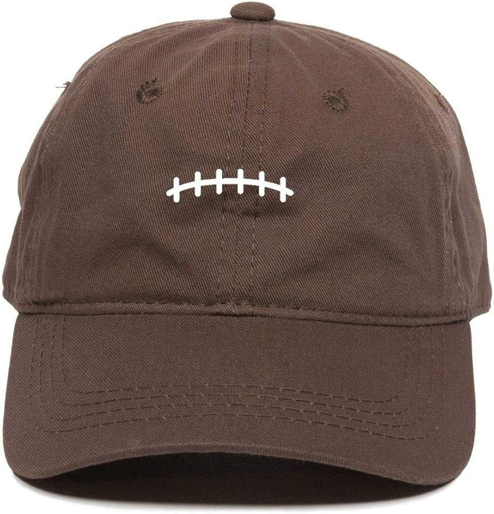 Football Stitches Baseball Cap Embroidered Cotton Adjustable Dad Hat | Amazon (US)