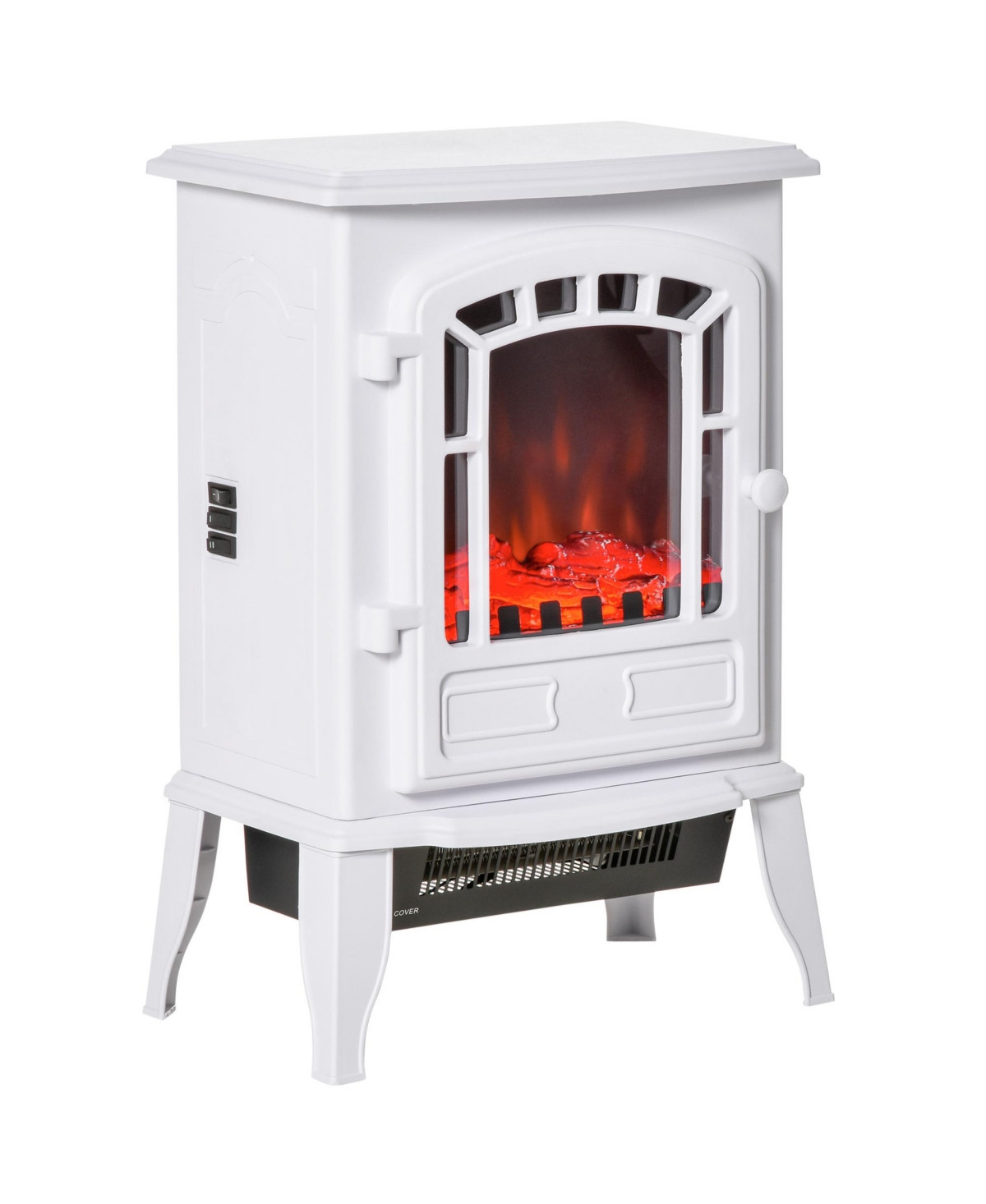 Homcom Electric Fireplace Stove with Overheat Protection 750W/1500W - White | Macy's