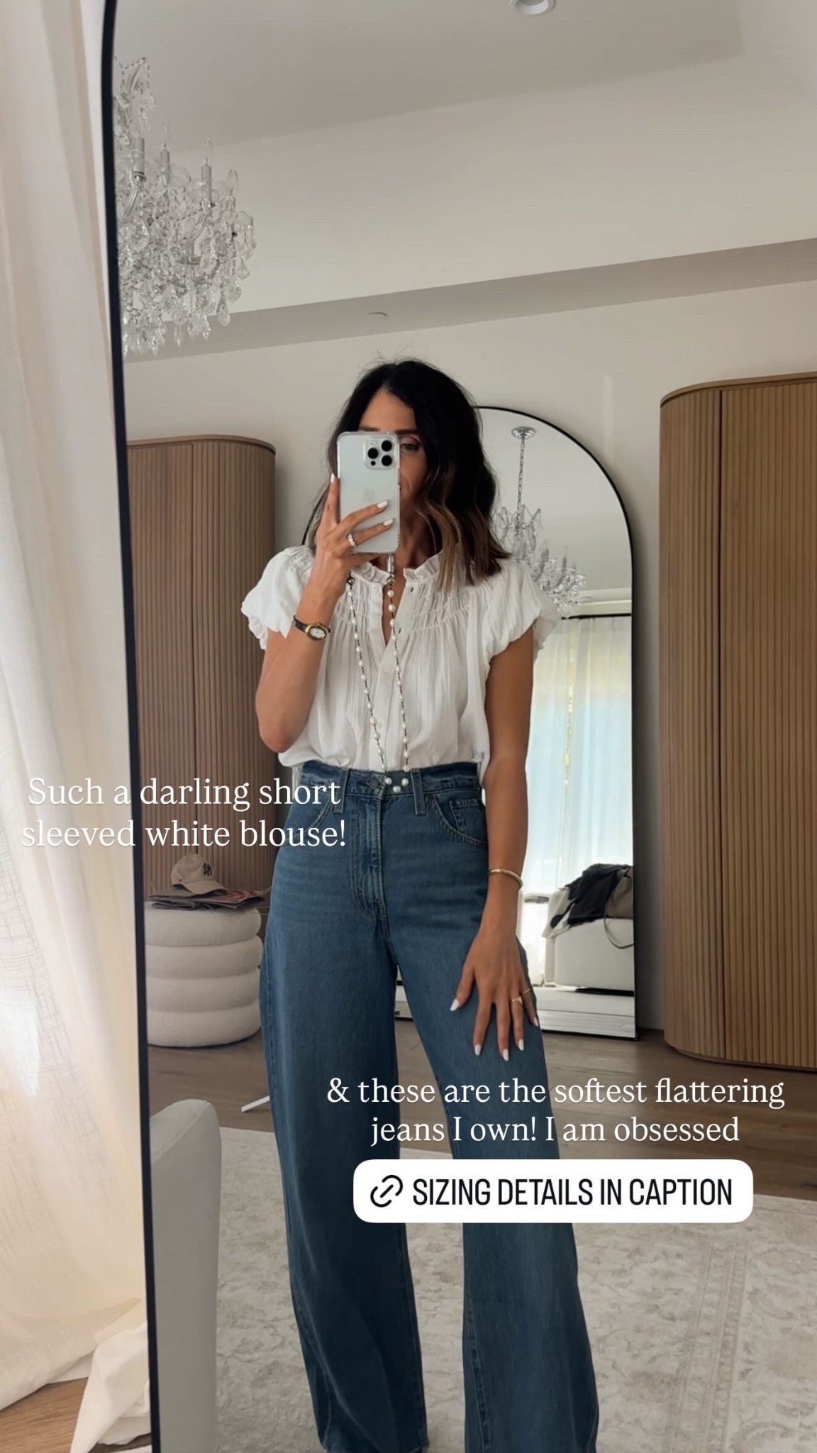 Such a darling short sleeved white blouse! These are the softest flattering jeans I own! I am obsessed✨

#LTKgrwm #LTKSeasonal #LTKootd