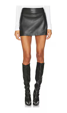 Joe's Jeans Vegan Leather Mini Skirt in Black from Revolve.com | Revolve Clothing (Global)