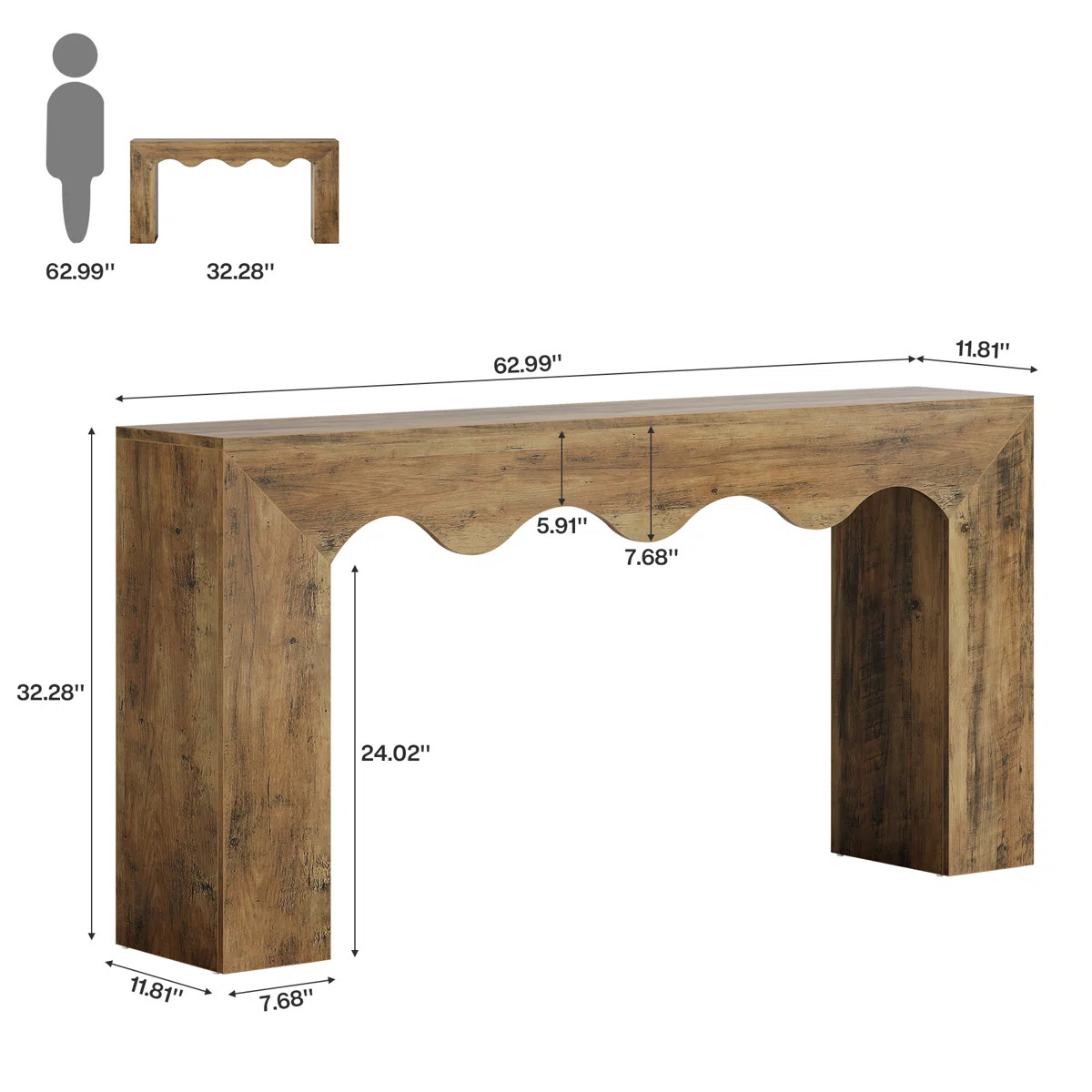 63" Long  Farmhouse Console Table | Wayfair North America