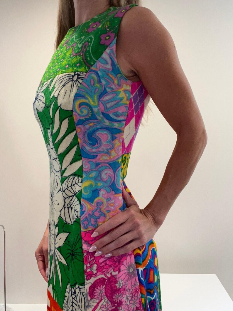 WOW! Colorful Vintage 1970s Keram New York Patchwork Maxi Dress Size Small - Etsy | Etsy (US)