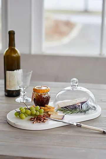 Marble Serving Board with Cloche | Anthropologie (US)