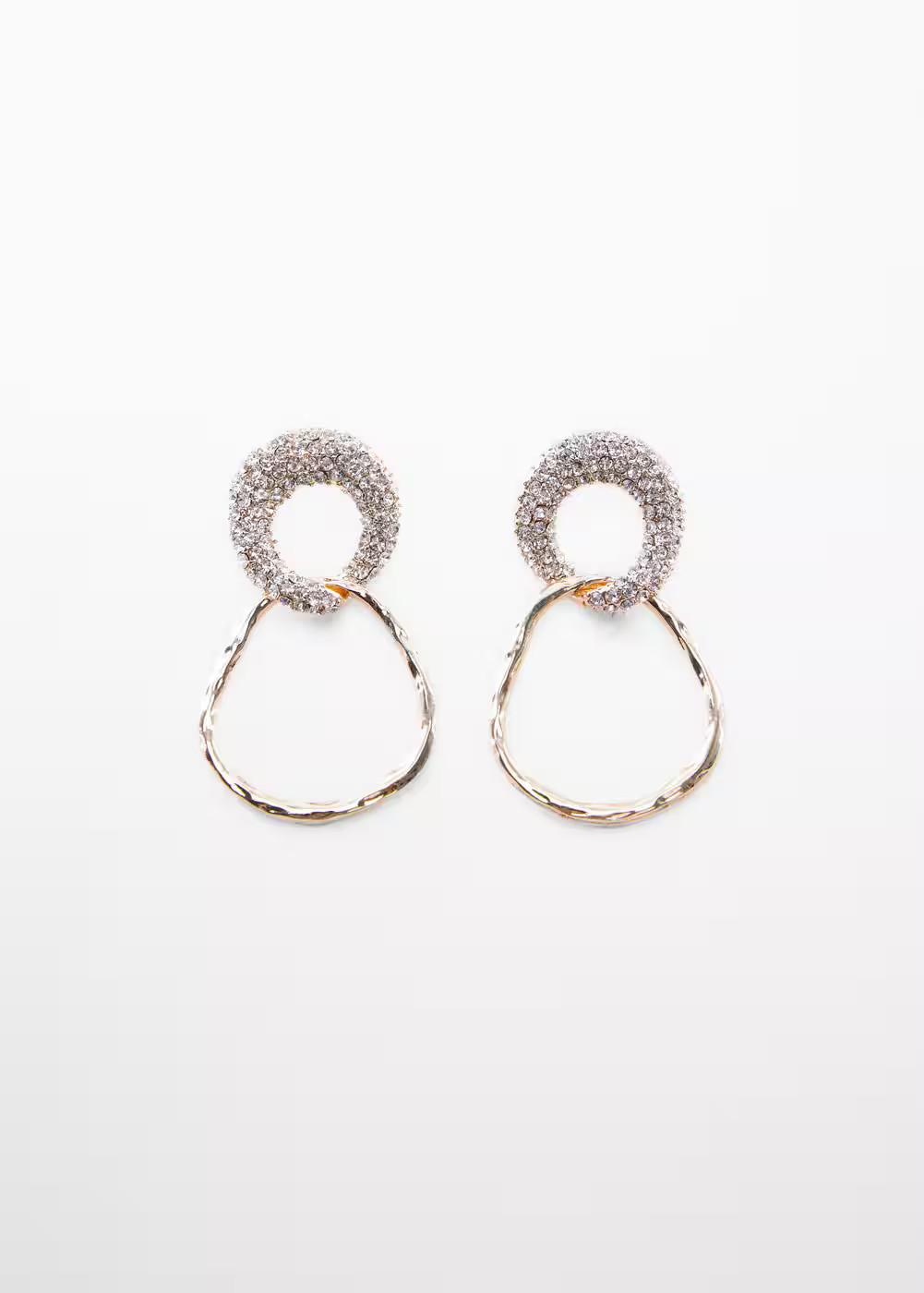 Irregular double hoop earrings crystals -  Women | Mango USA | MANGO (US)