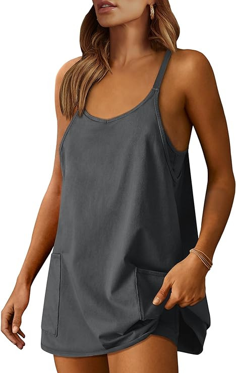 ANRABESS Women Athletic Dress Summer Tennis Workout Active Sports Mini Romper Dress Built in Shor... | Amazon (US)