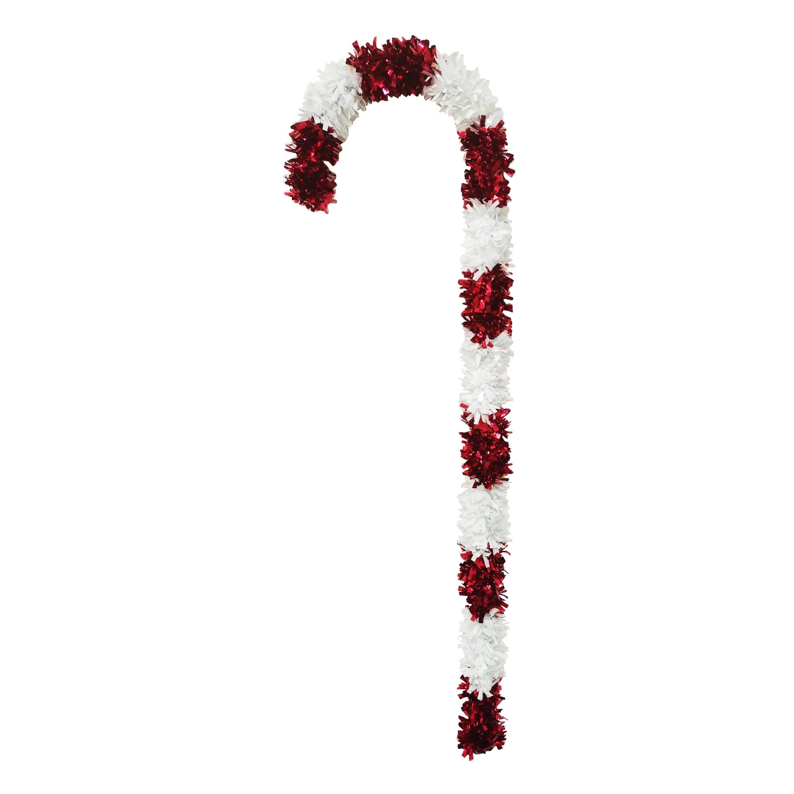 Red & Opal Tinsel Candy Cane Christmas Decoration, 46" H, by Holiday Time | Walmart (US)