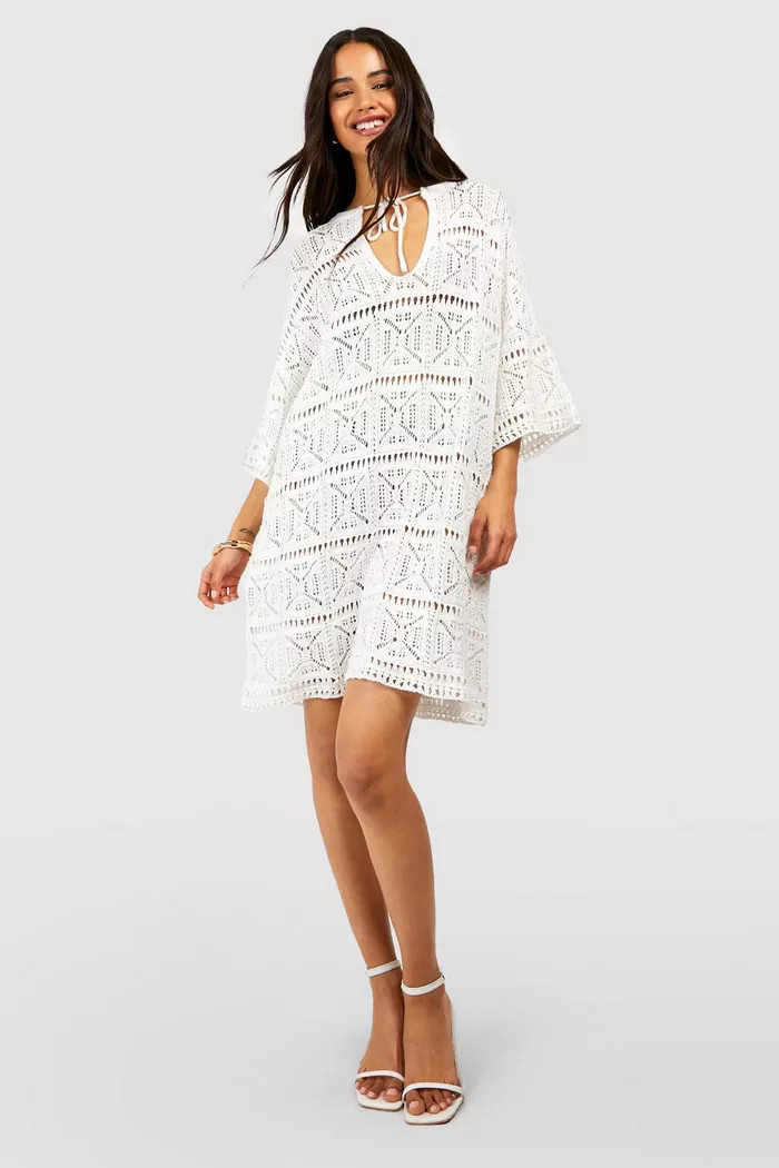 Crochet Tunic Dress | Boohoo.com (US & CA)