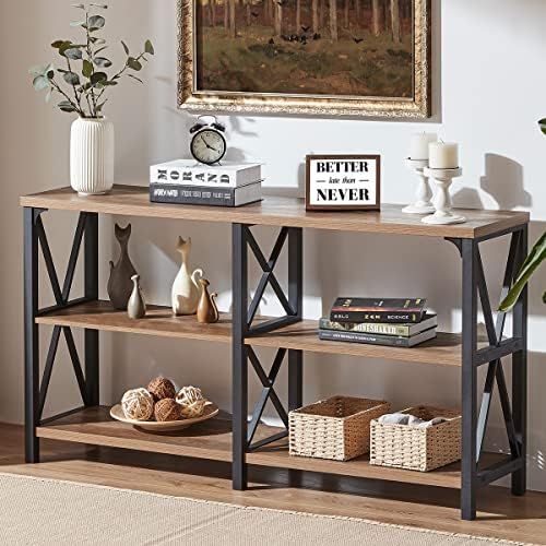 IBF Rustic Console Table, Industrial Wood and Metal Sofa Table, Hallway Entry Table for Home Livi... | Amazon (US)